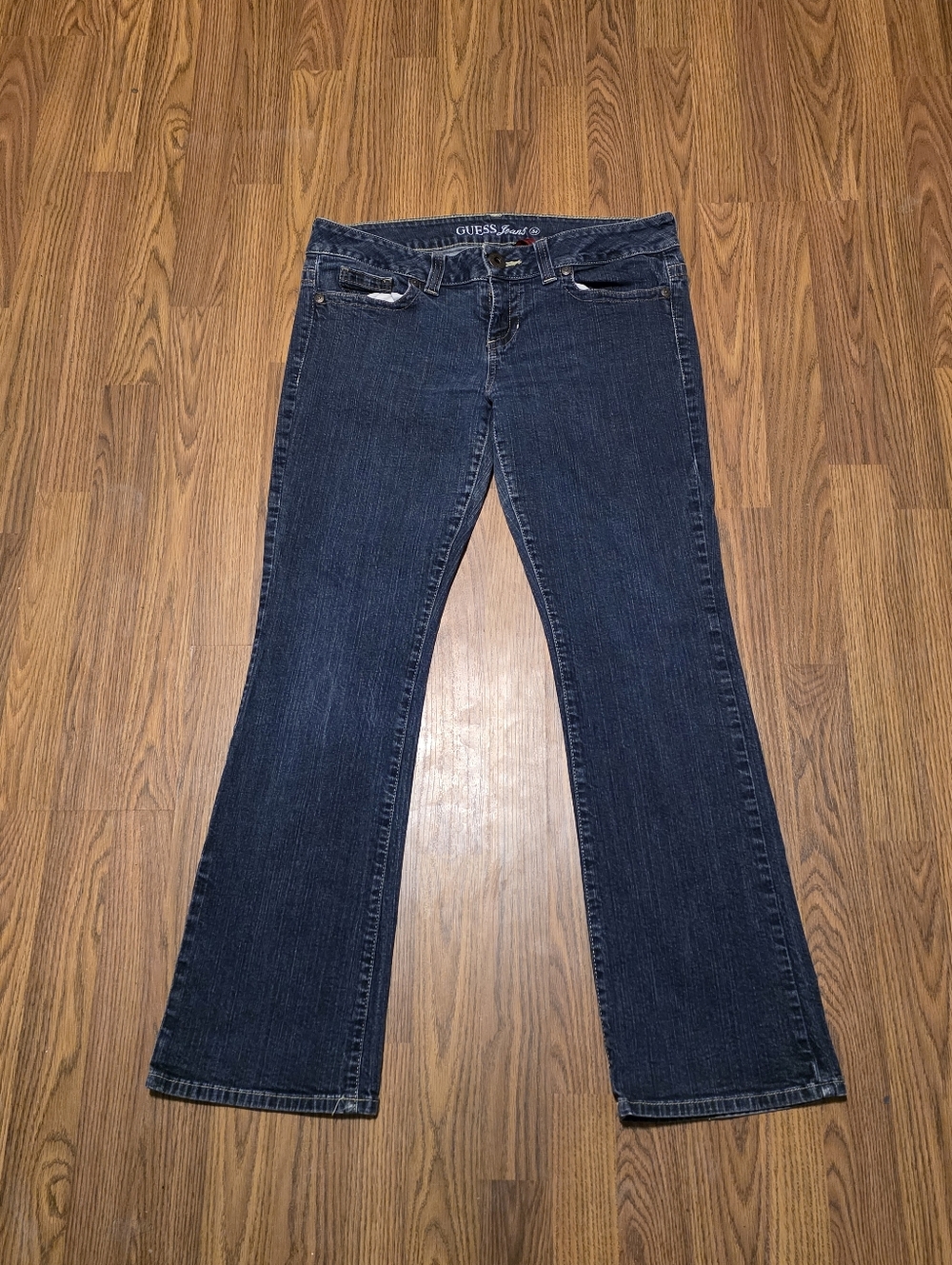 Guess Daredevil Bootcut Jeans Women's 34 Blue Stretch Denim Mid Rise Western Y2K